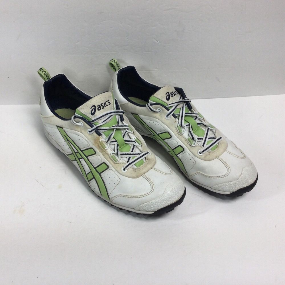 Asics Gel Training Running shoes Womens Sz‎ 9 Leather sneakers White Green HY7D5 - Picture 3 of 8